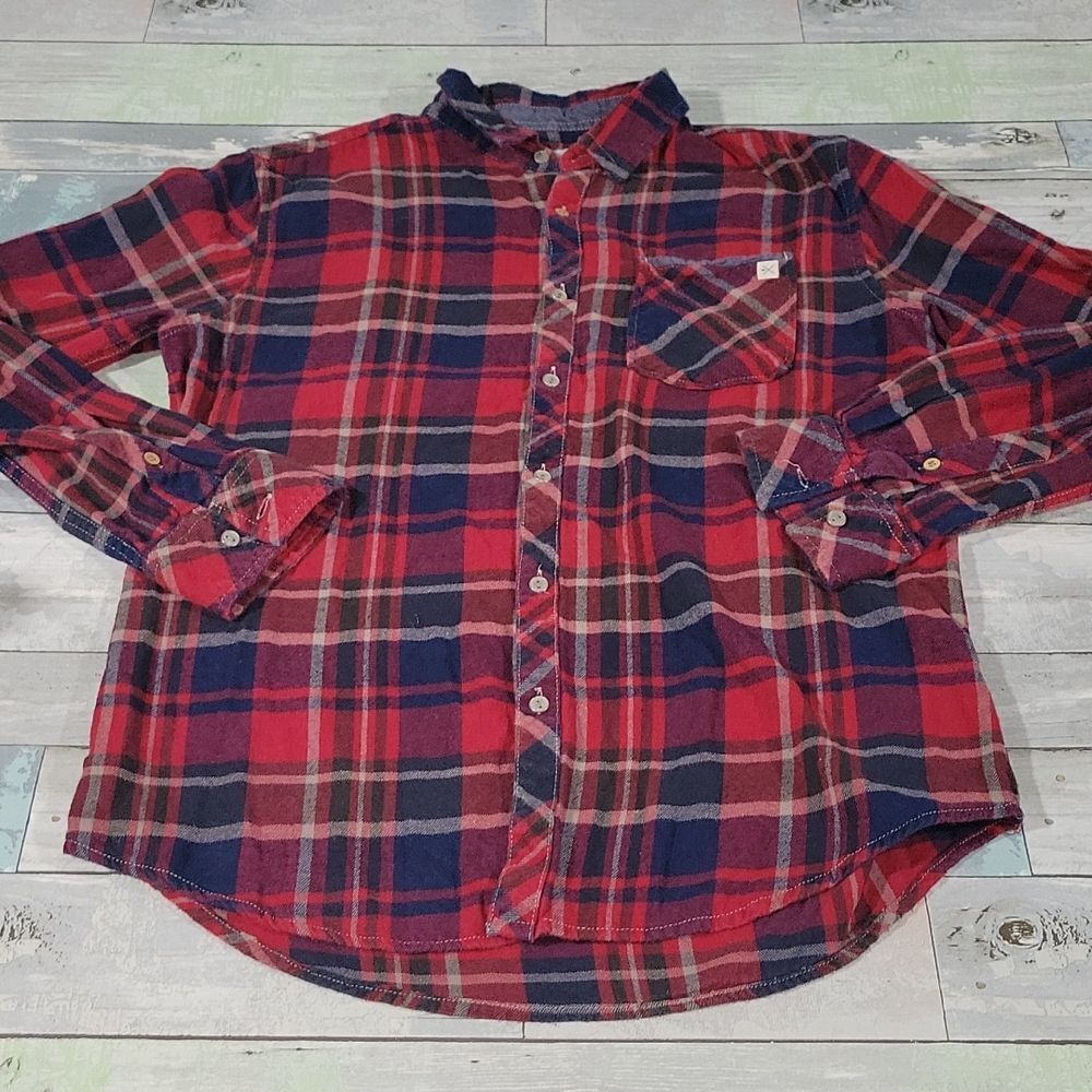 Departwest Plaid Flannel Button Down sz Medium